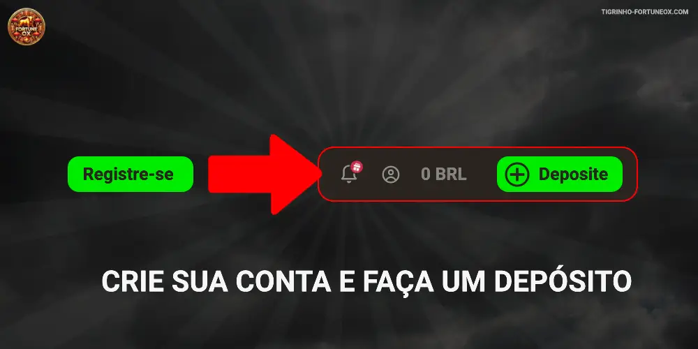 Crie sua conta e faça um depósito